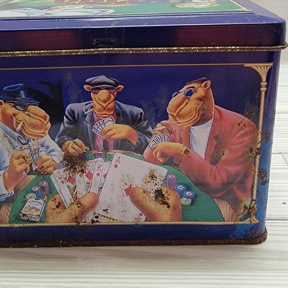 Joe Camel Cigarettes Poker Chips Cards Advertising Tin Storage Container - Picture 4 of 16